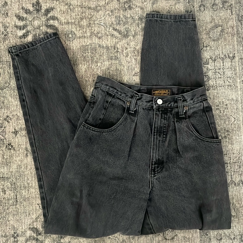 Eddie Bauer black high waisted mom jeans 100% cotton